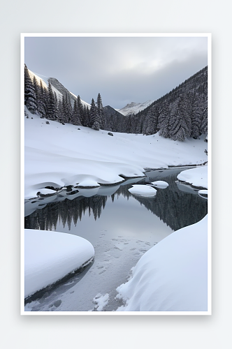 雪山风光冰雪世界中的壮丽画面