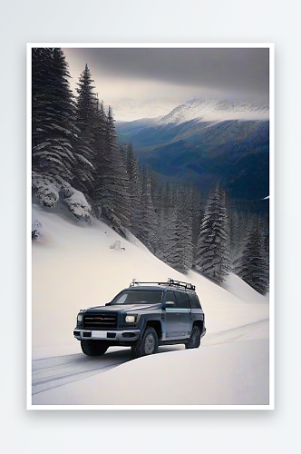 雪山奇遇驾驶在雪山间的壮丽冒险