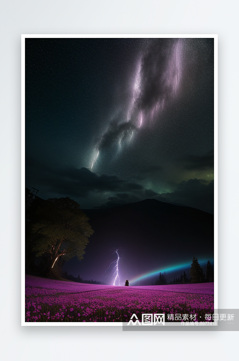 风景摄影水晶宫的华丽雷雨闪电素材