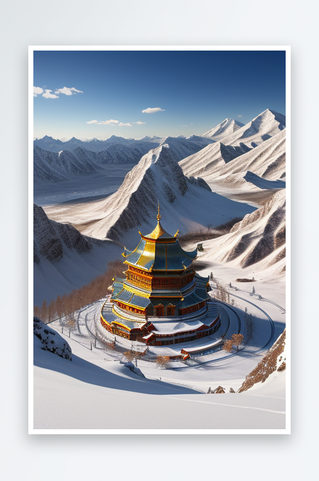 雄伟壮丽的昆仑山之雪宫素材