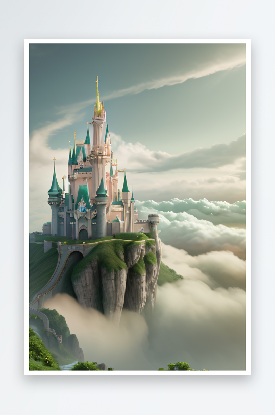 梦幻花海迪士尼城堡中的绿色仙境