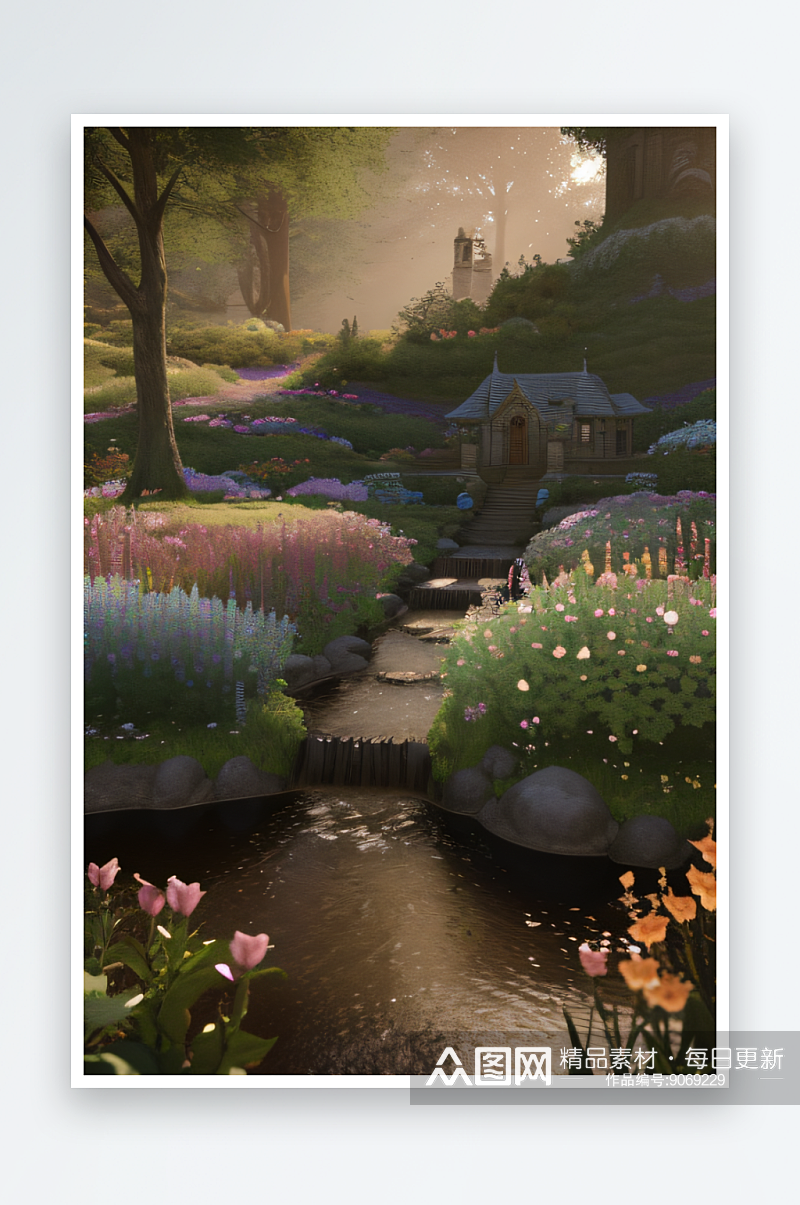 虚幻引擎渲染的超详细花园奇景素材