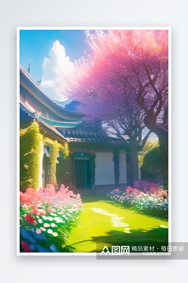 梦幻中国幻想花园的壮丽建筑素材