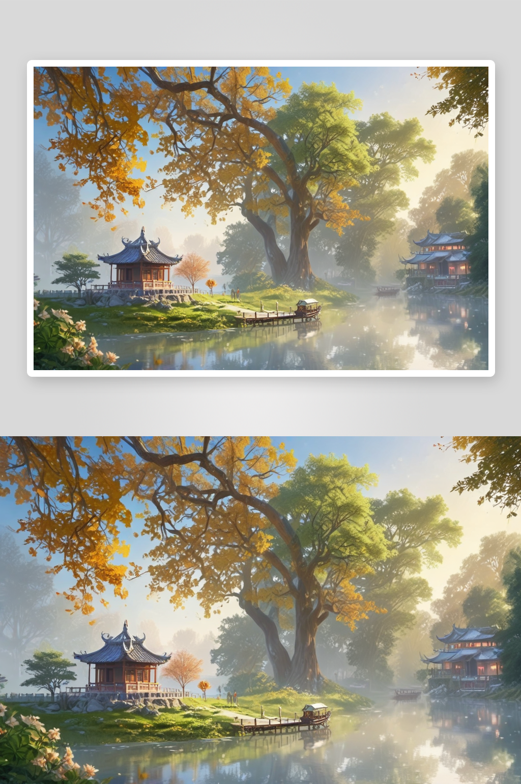 江南水乡的古代景观素材