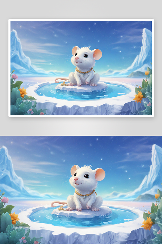 冬季温馨的小老鼠形象