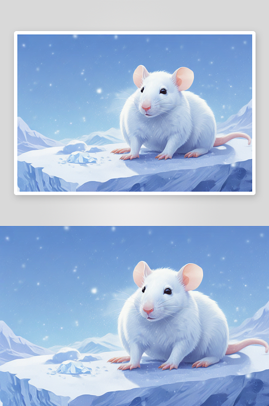 冬季里活泼可爱的小老鼠形象