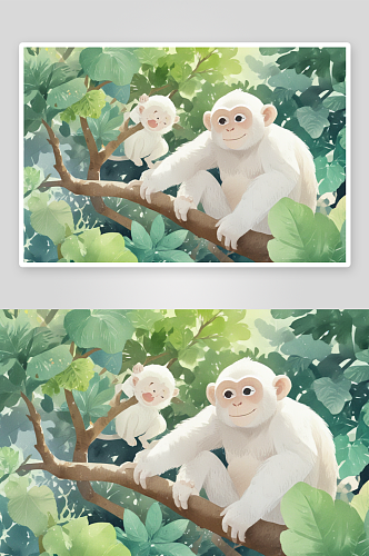花园中的白猴子带来欢乐与惊喜