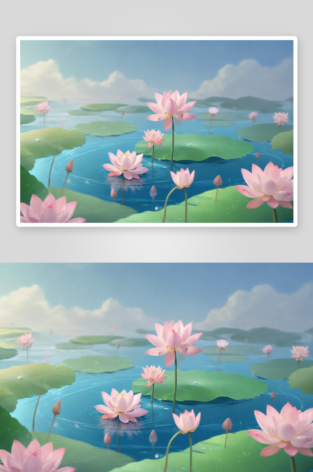 莲花插画艺术的细腻表达素材