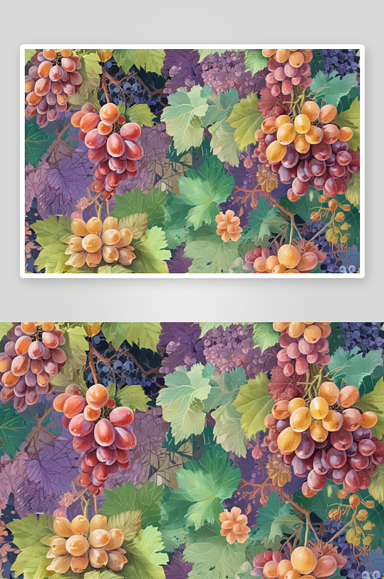 果实缤纷葡萄插画的多彩之美