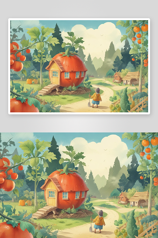 西红柿插画用色彩讲述大自然的故事