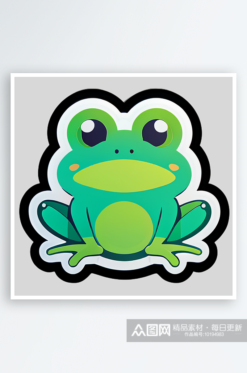 青蛙贴图的可爱表情素材