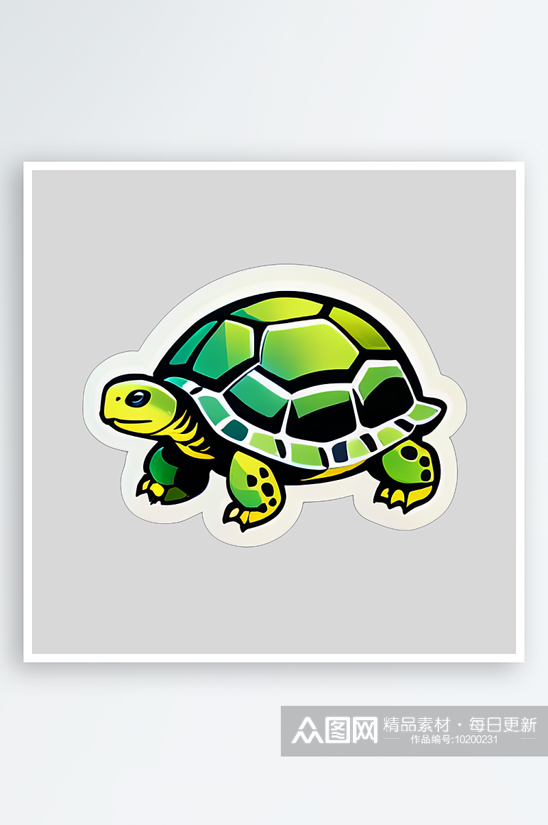 可爱动物乌龟图案设计素材