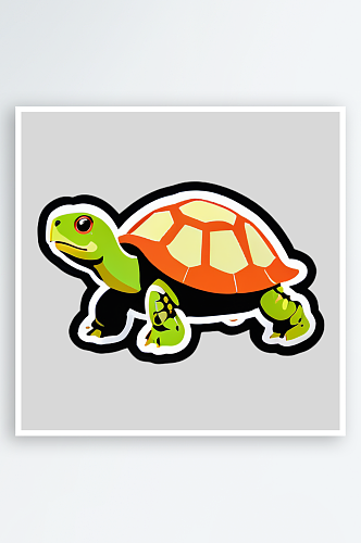 自然生态的乌龟插画设计