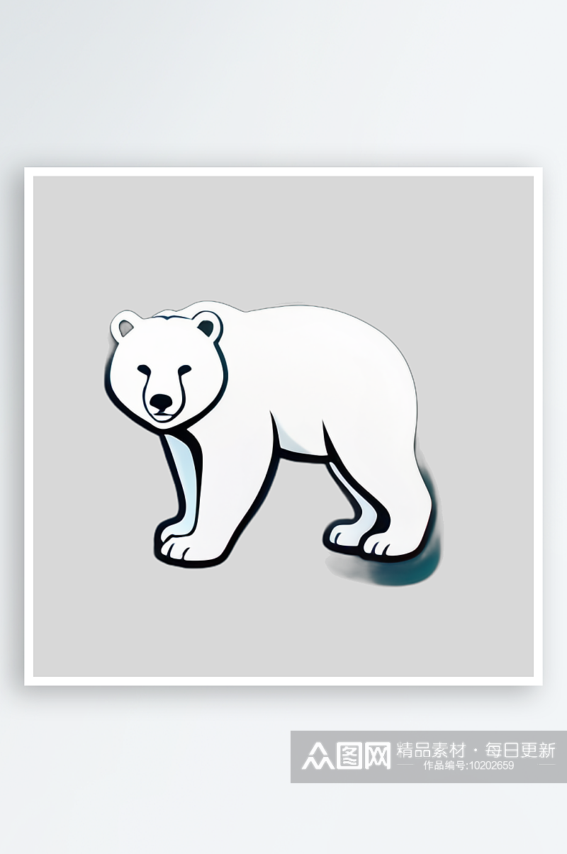 可爱卡通北极熊图案设计素材