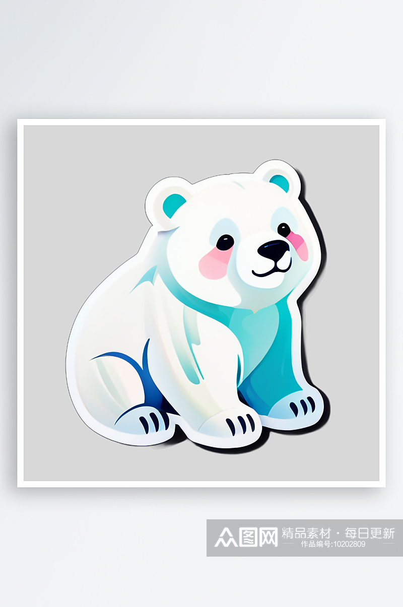 清新春夏季节的北极熊贴图素材