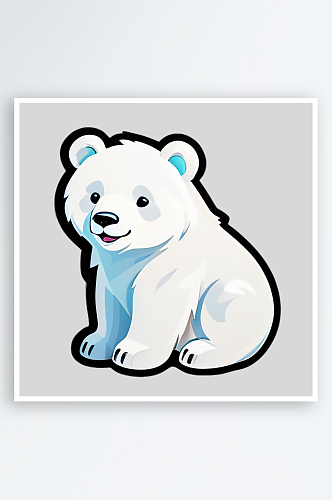 可爱动物北极熊的卡通形象