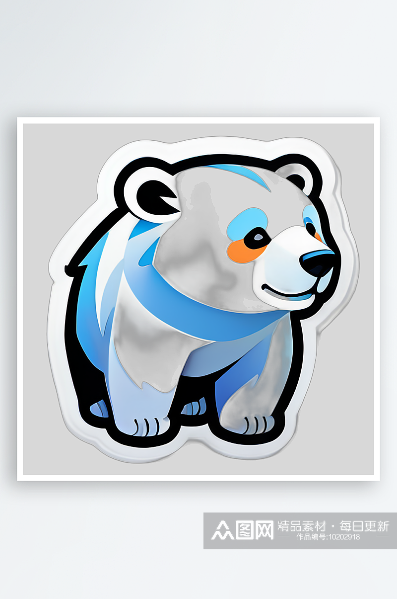 可爱动物北极熊的卡通形象素材