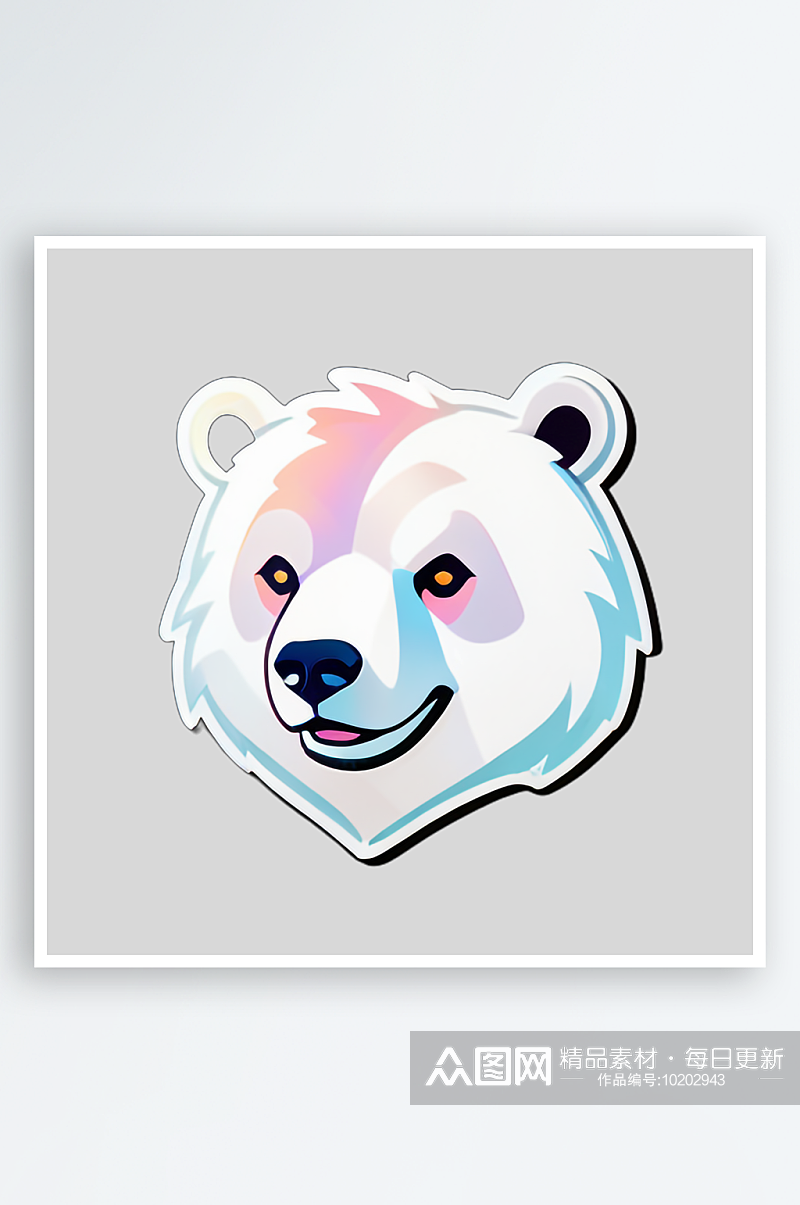可爱动物北极熊的卡通形象素材