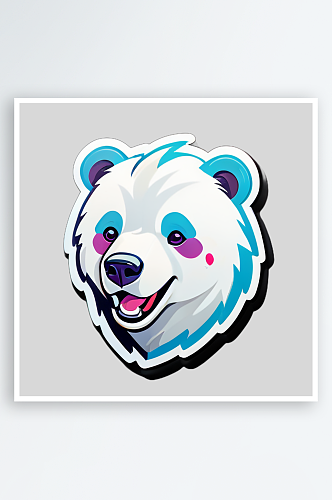 北极熊贴图的可爱线条设计