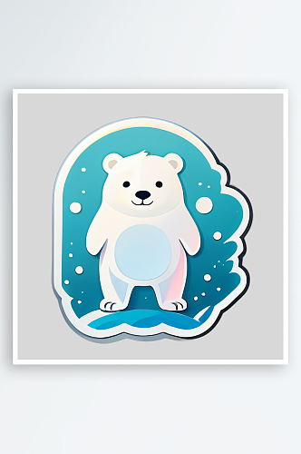 北极熊贴图的可爱线条设计