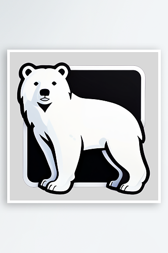 可爱卡通北极熊贴图的线条设计