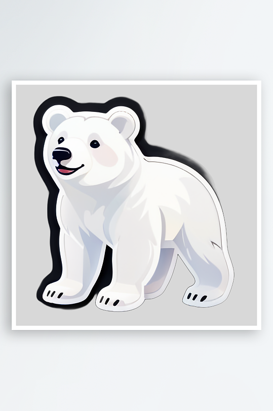 清新自然的北极熊花草贴图设计