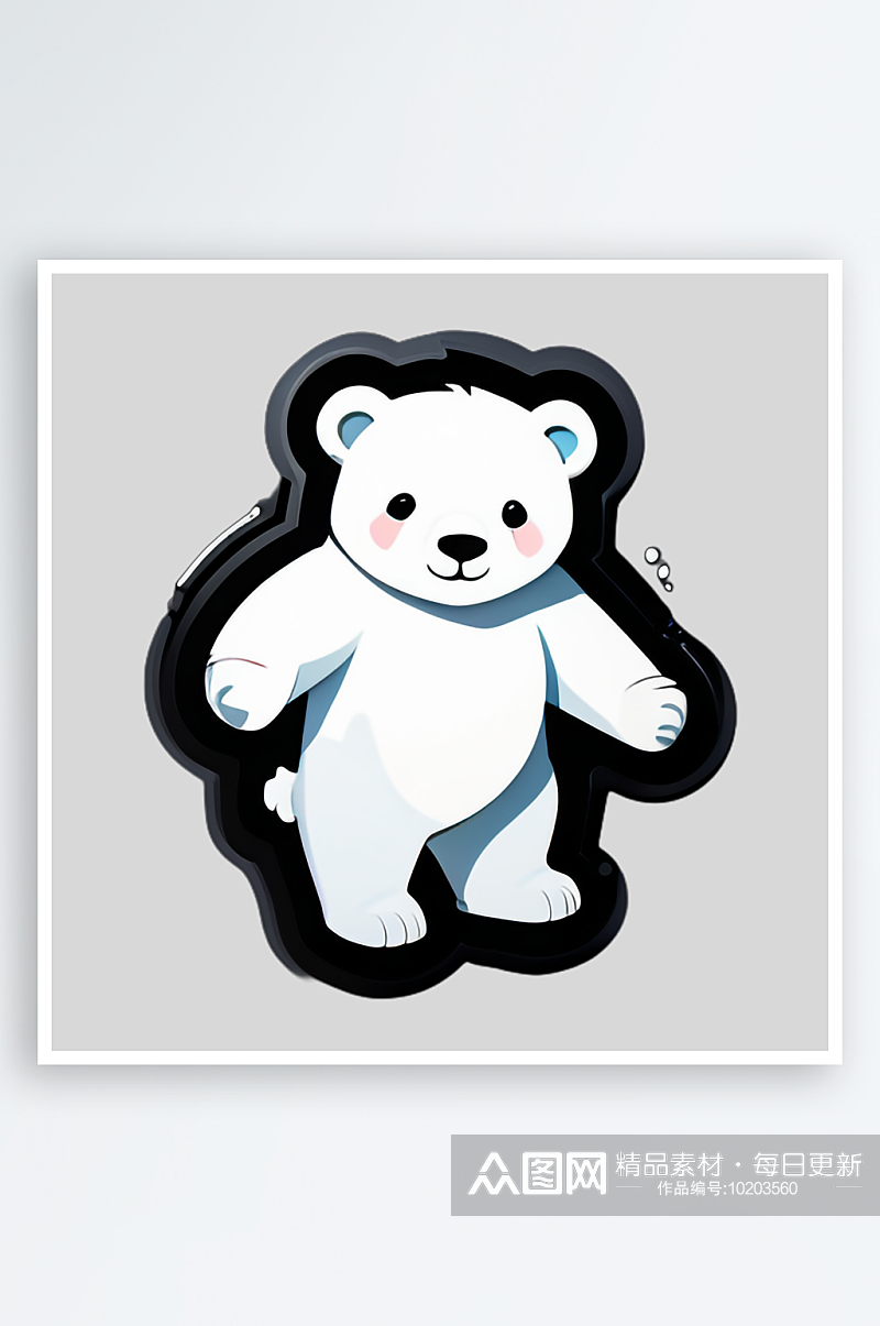 活泼童年的北极熊游戏贴图素材