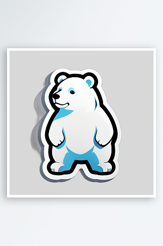 自然生态主题的卡通北极熊