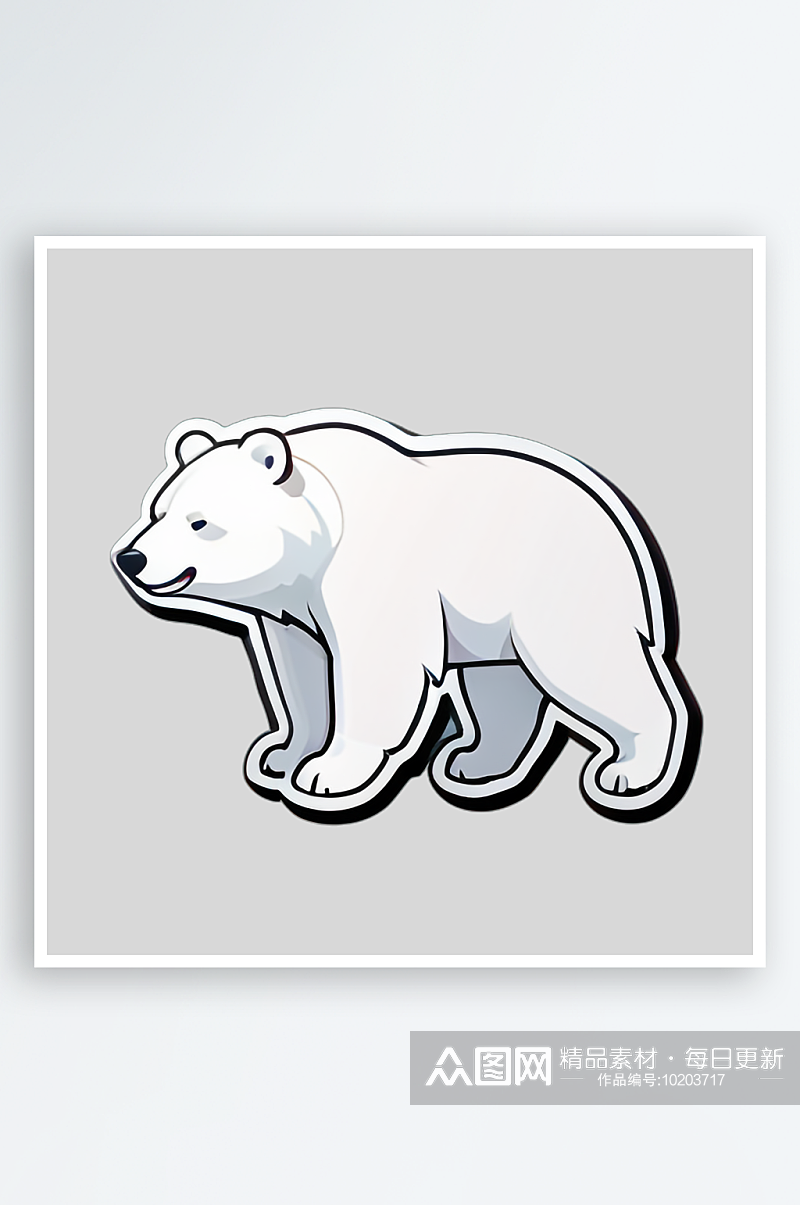自然生态主题的卡通北极熊素材