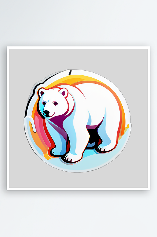 梦幻插画中的北极熊形象