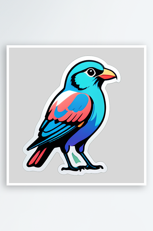 色彩斑斓的小鸟插画作品
