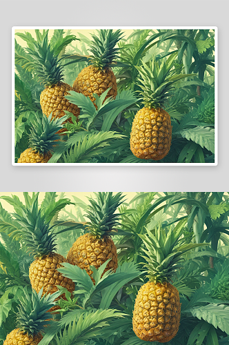 画家笔下的可爱菠萝形象