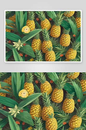 画家笔下的可爱菠萝形象