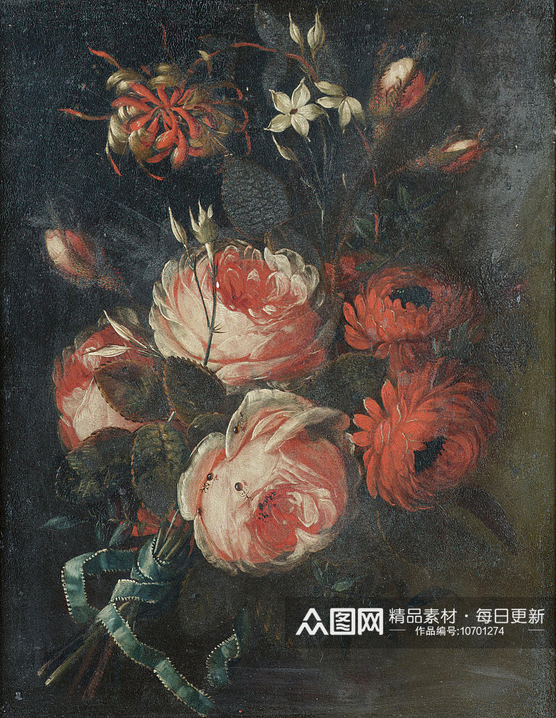 静物花卉花瓶油画装饰画素材