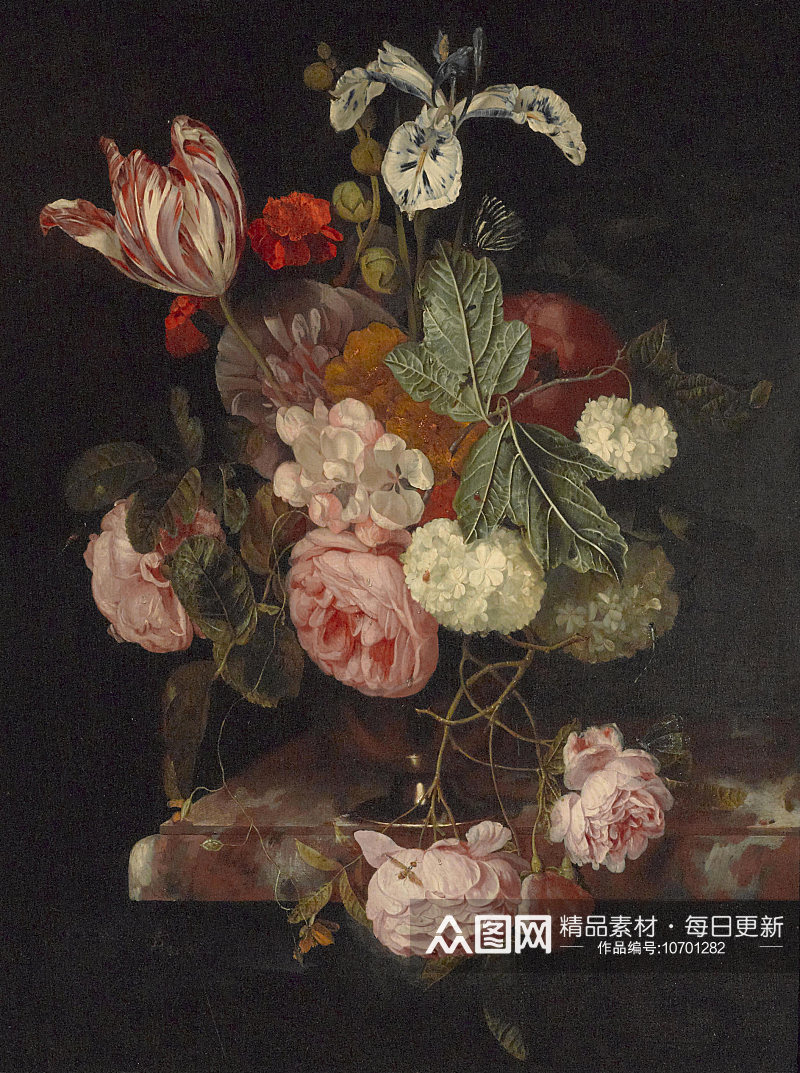 静物花卉花瓶油画装饰画素材