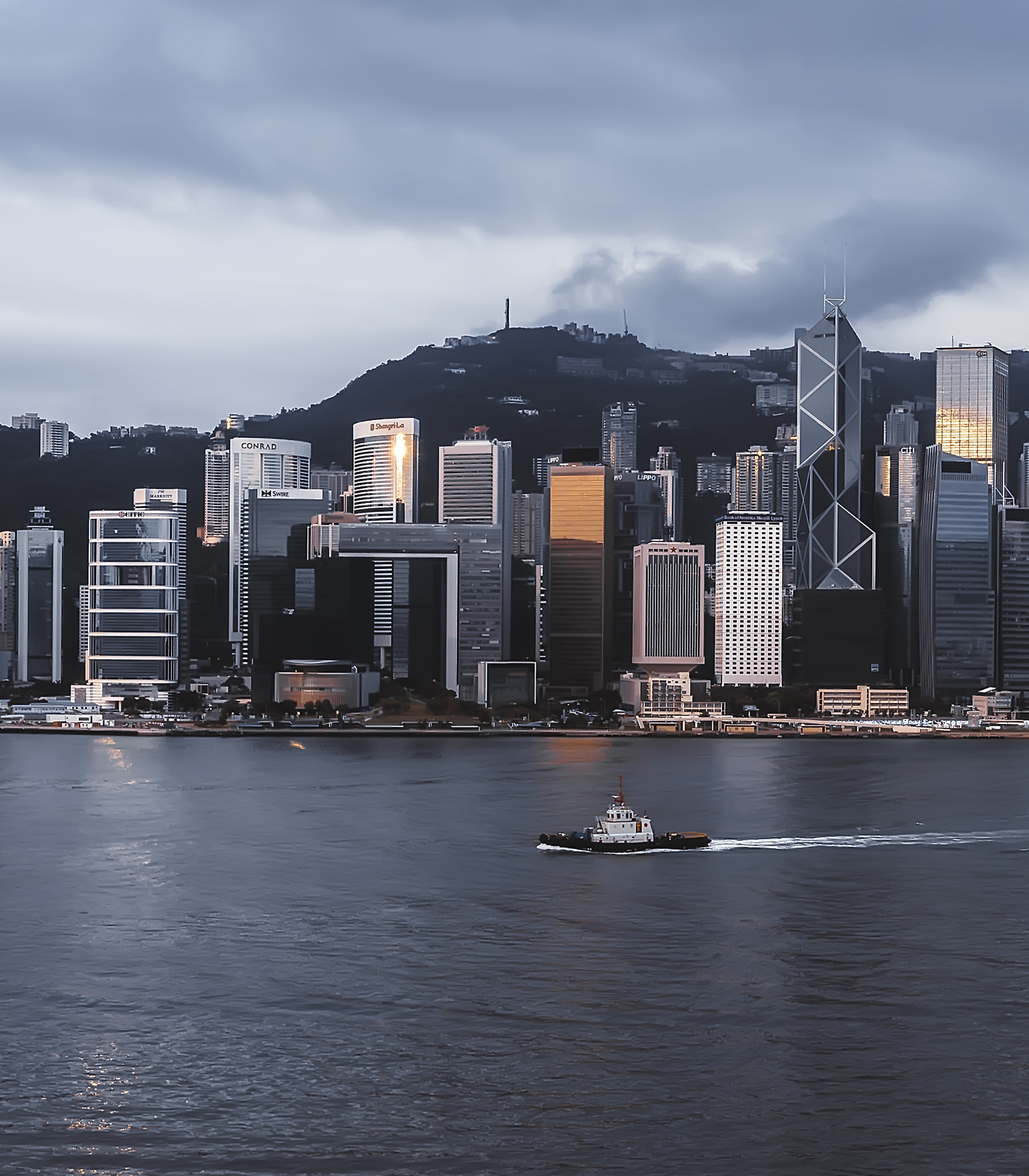 香港维多利亚港日出全景素材