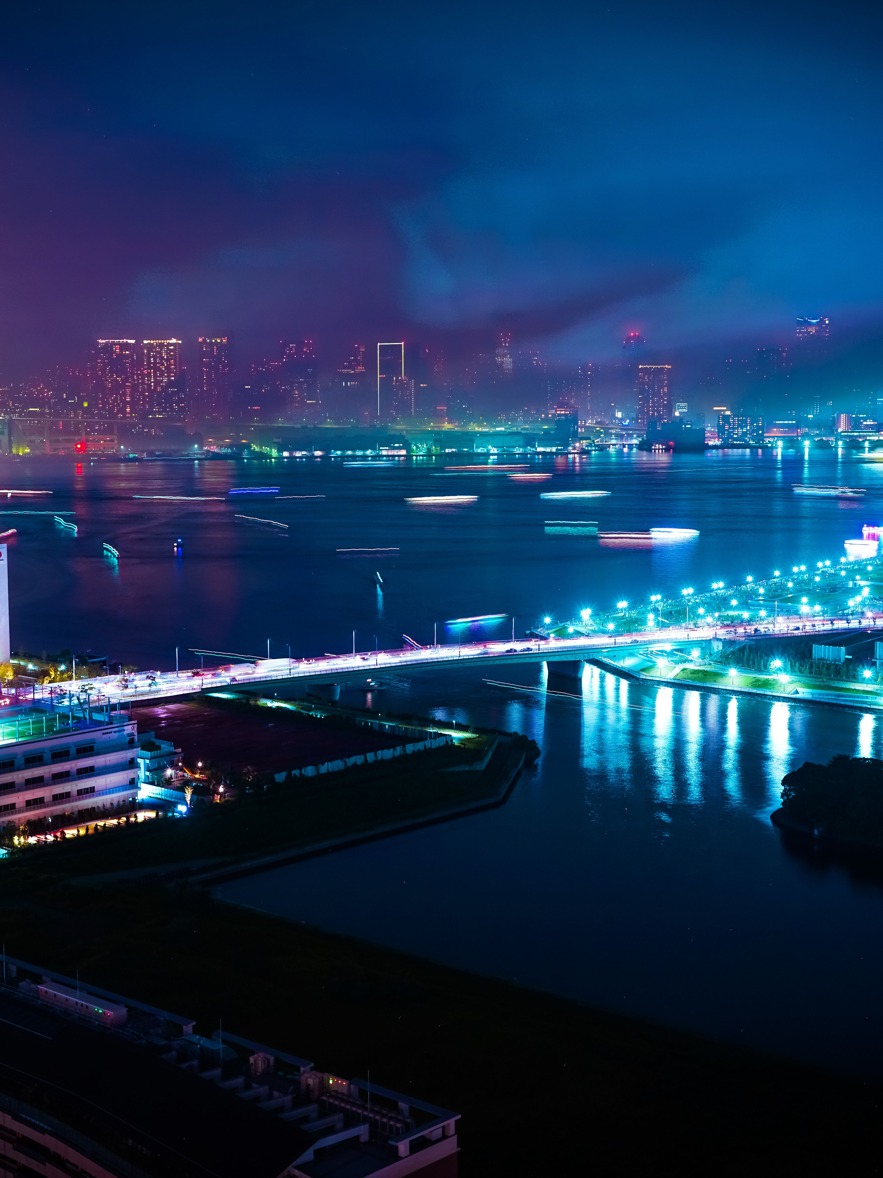 唯美城市建筑夜景风景画素材