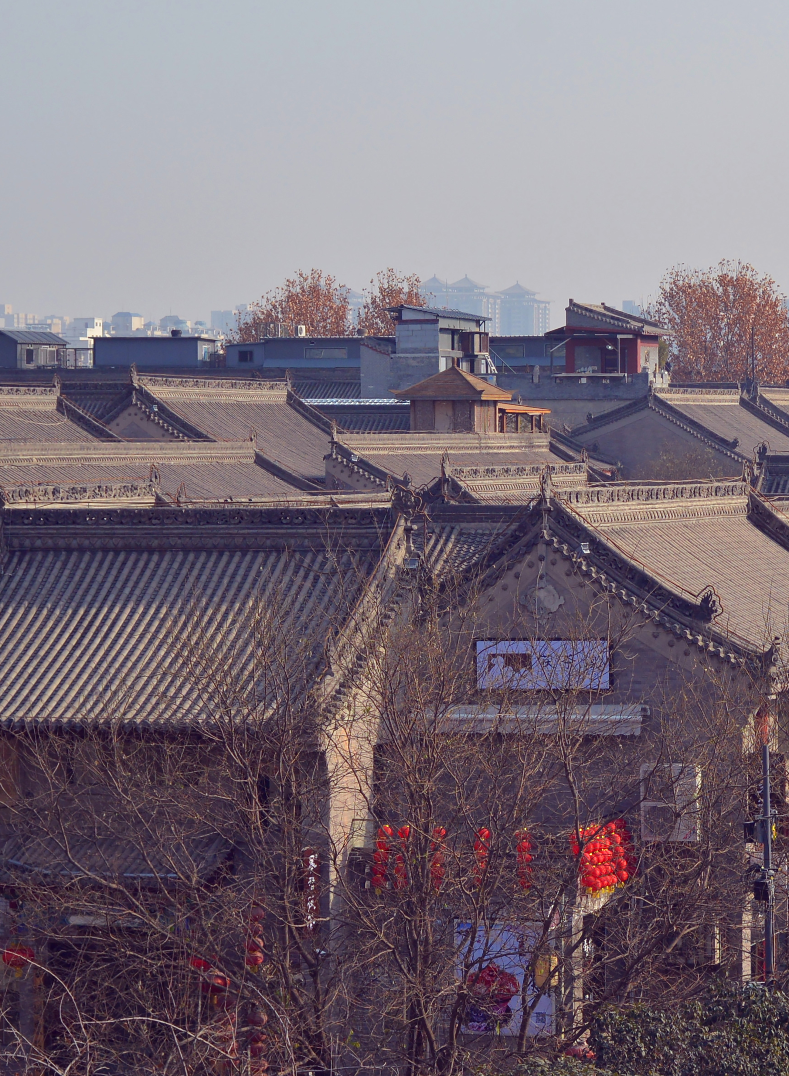 西安古城墙下的建筑素材