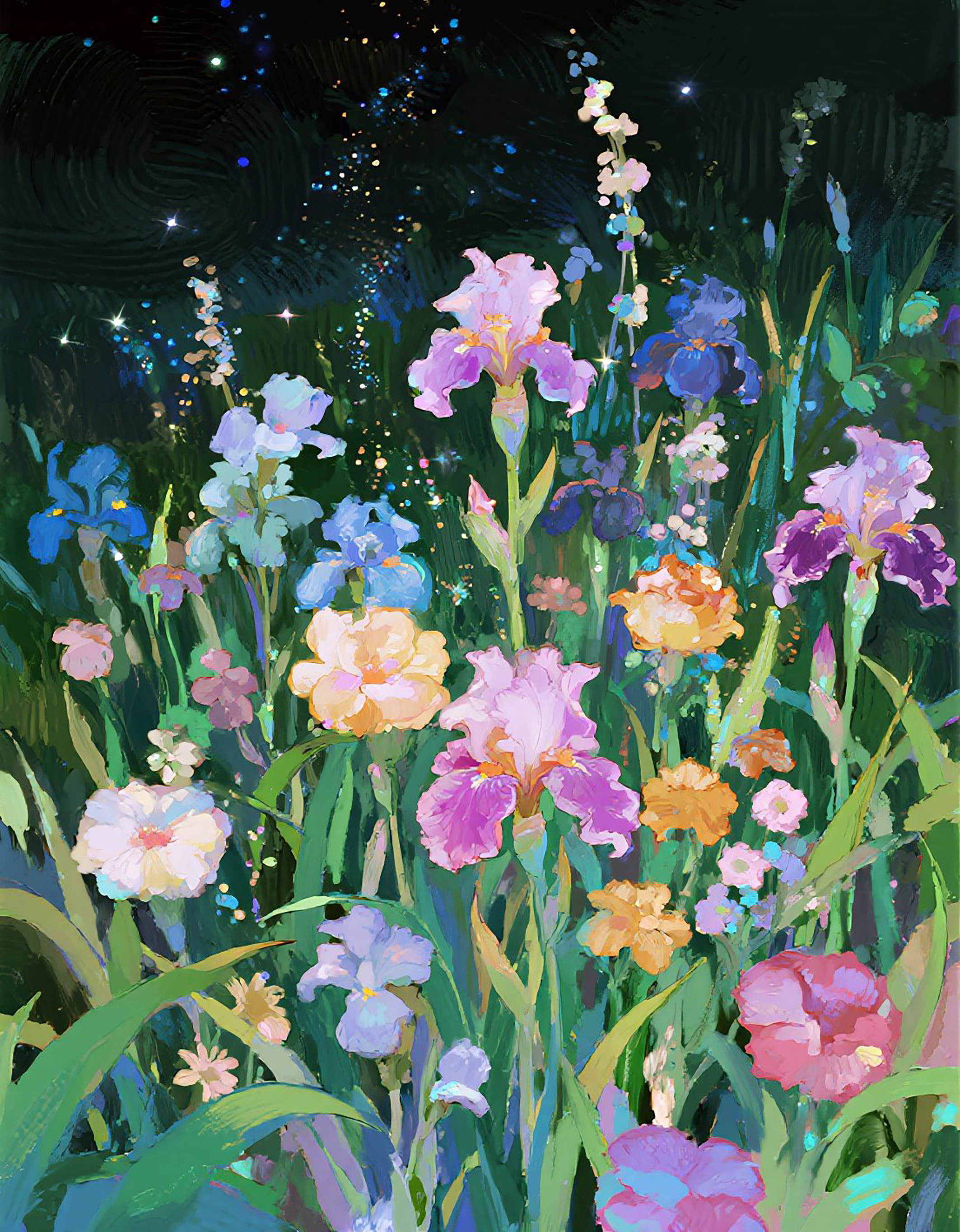 各种颜色花卉花丛插画图片素材