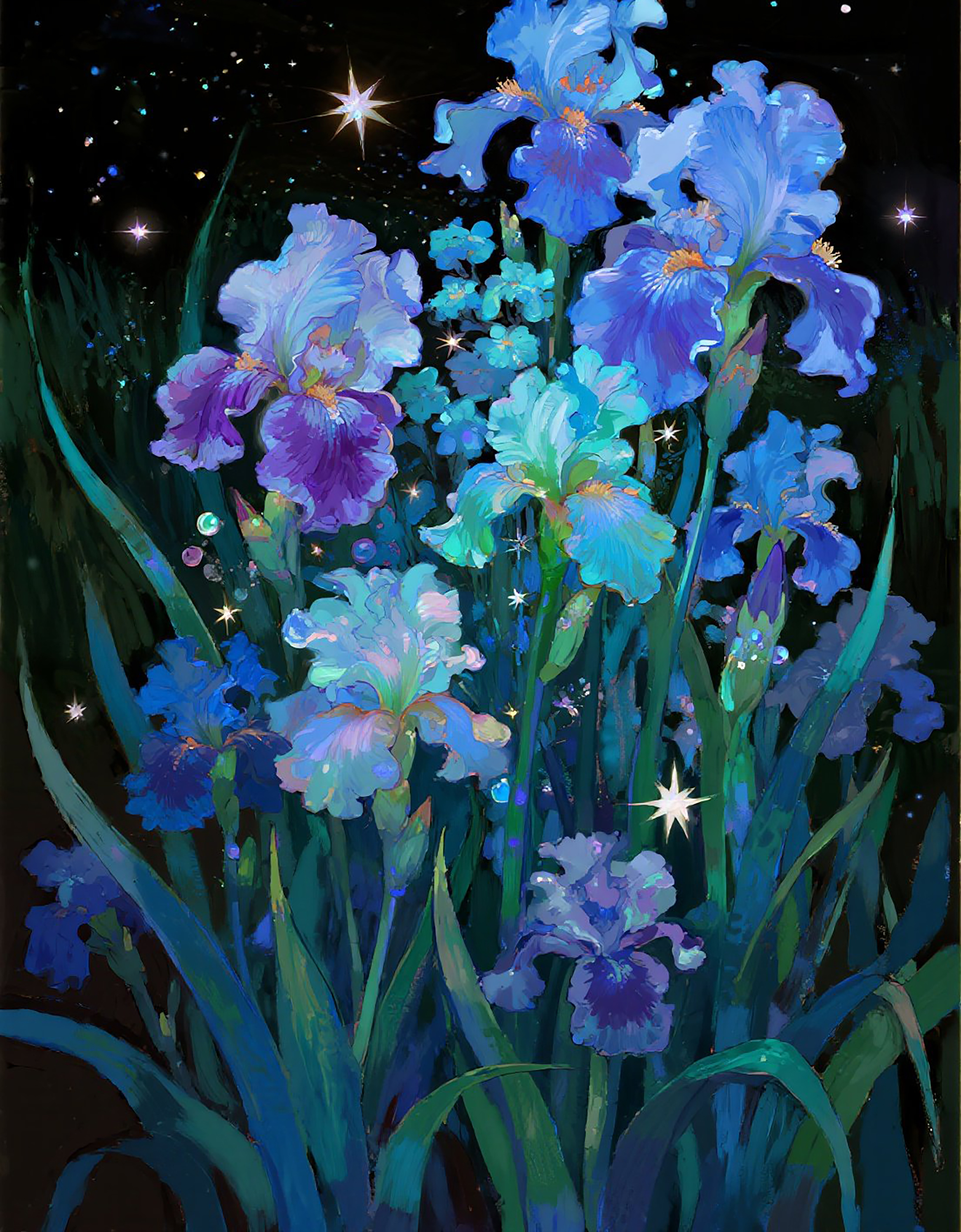 各种颜色花卉花丛高清风景画素材