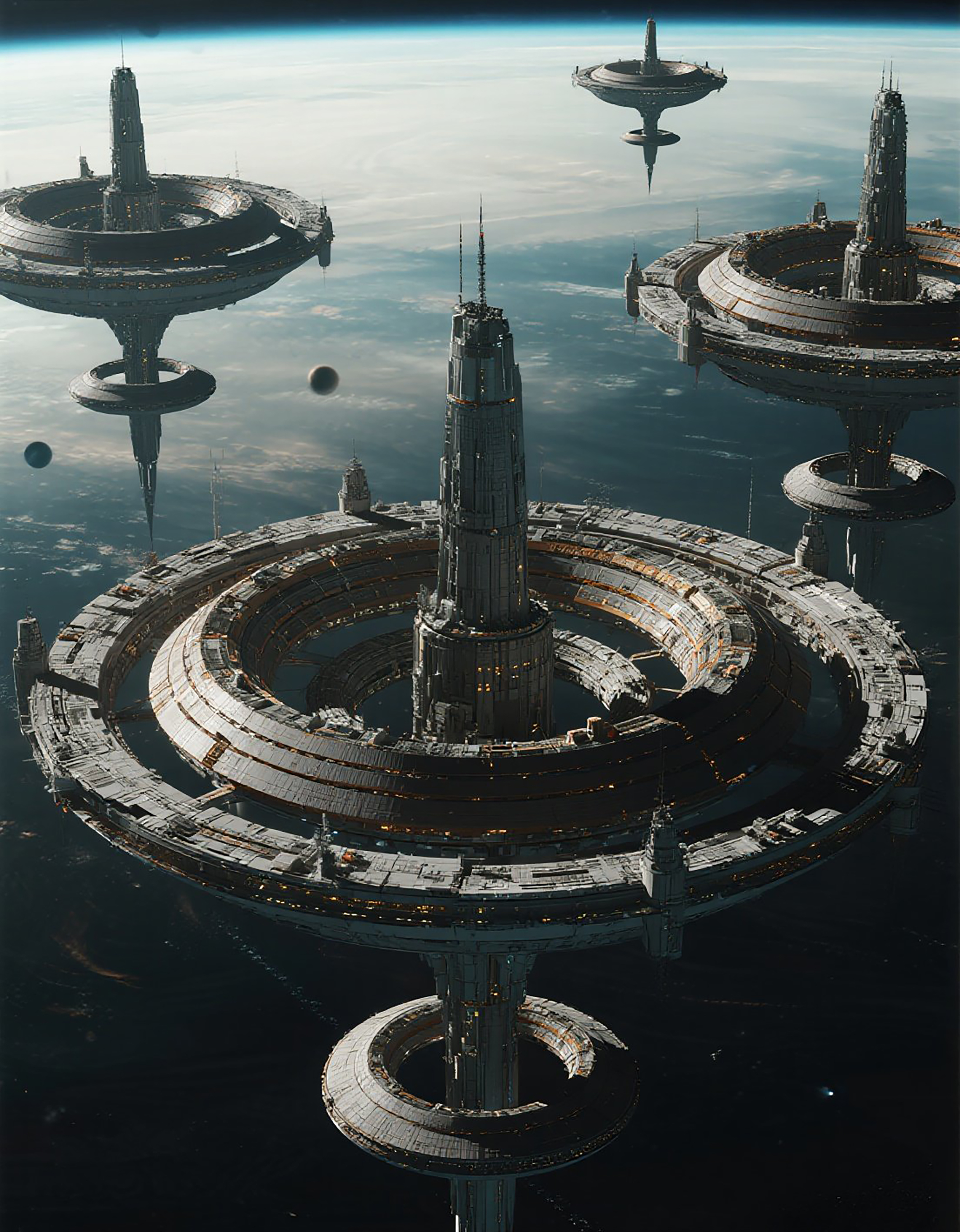 太空广州塔建筑插画图片素材