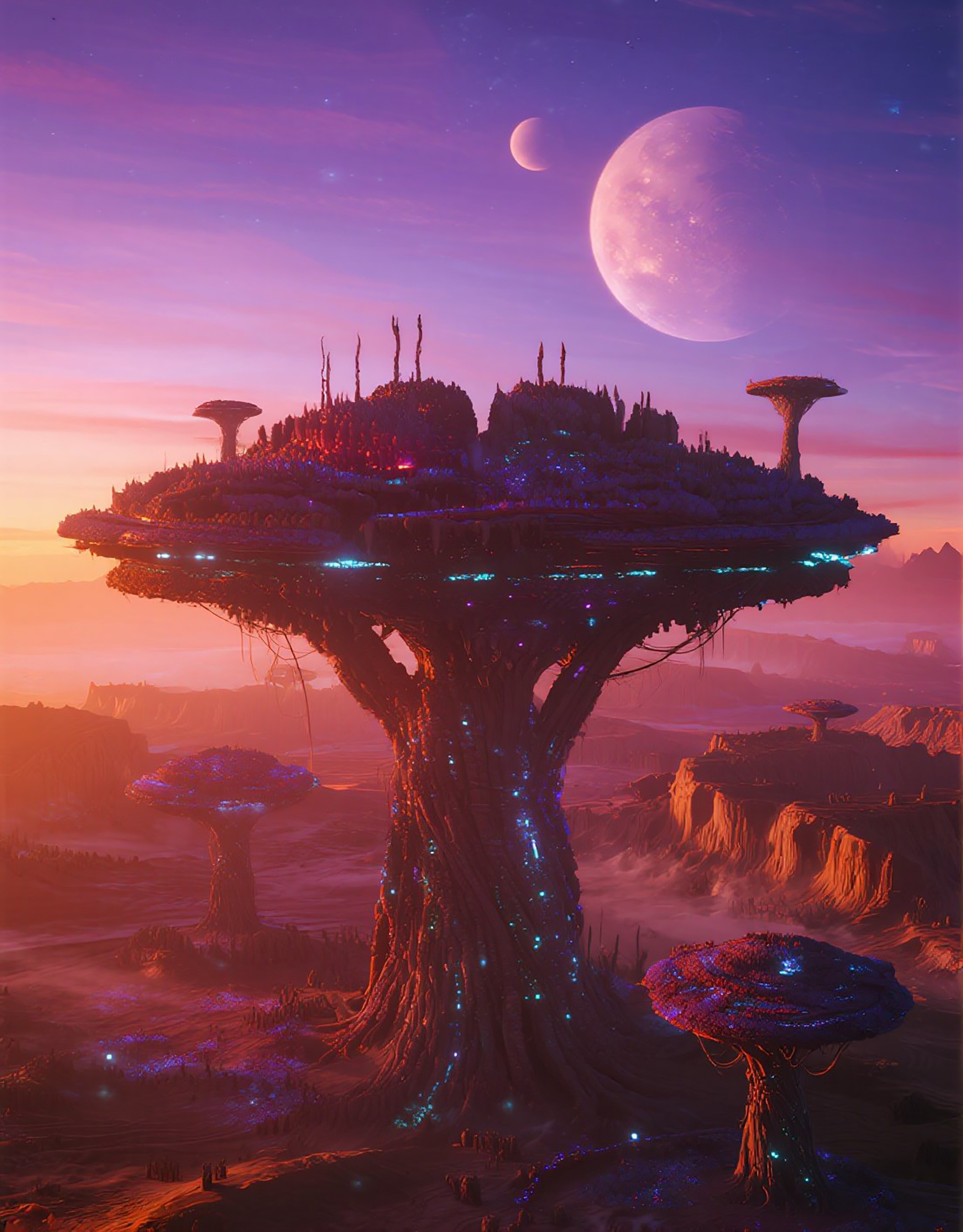 史诗级外星生态风景画图片素材