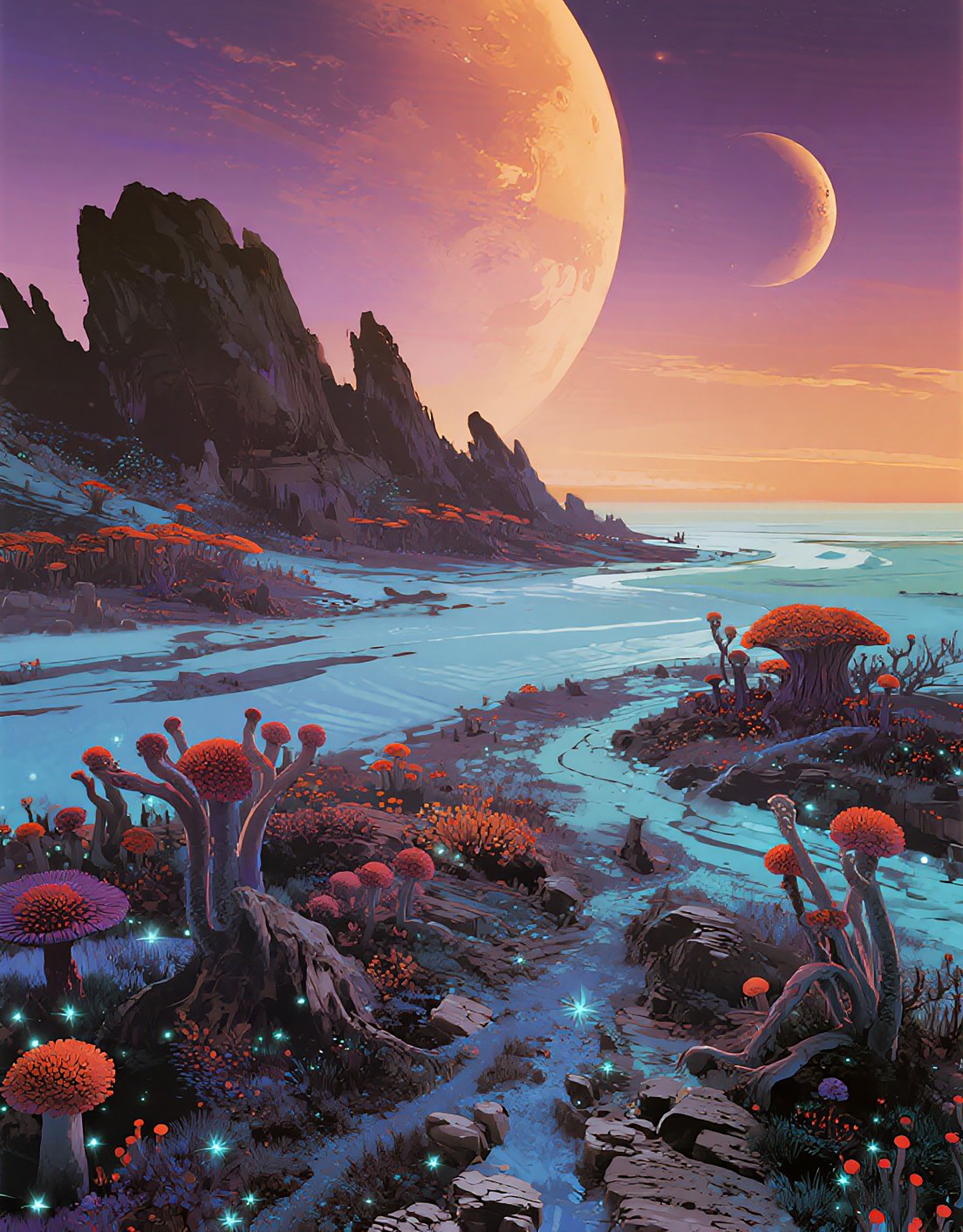 史诗级外星生态风景画图片素材素材