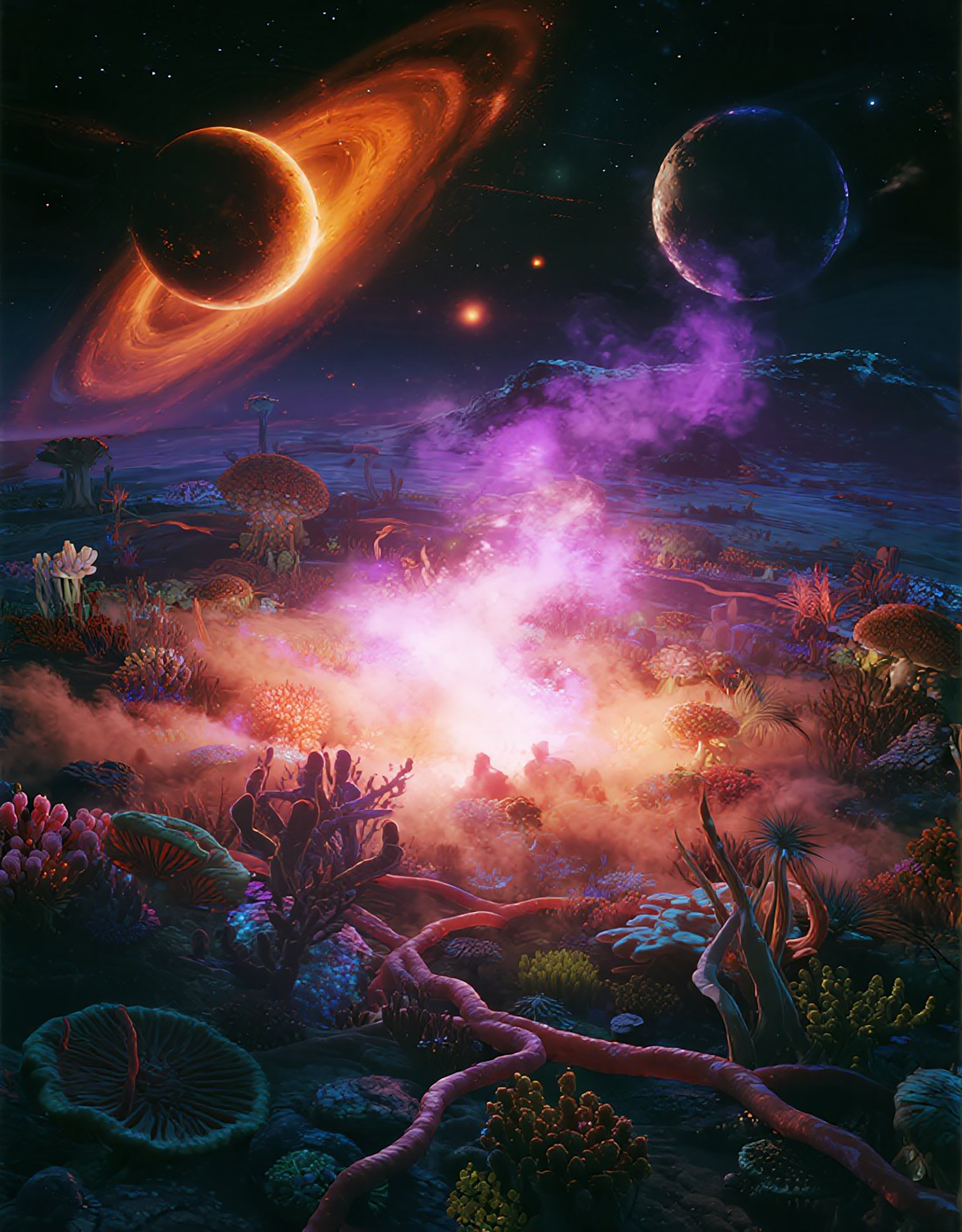 史诗级外星生态风景画素材