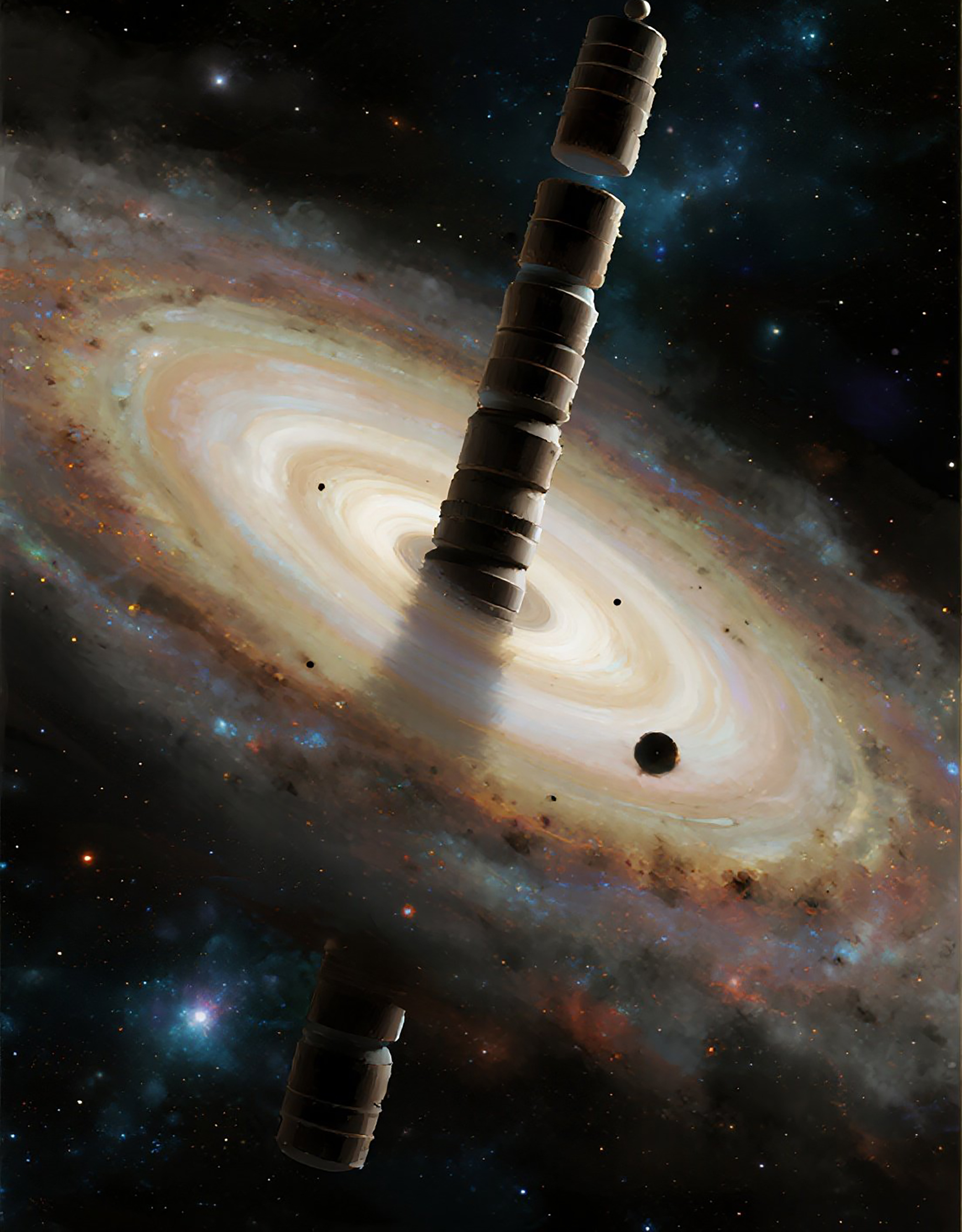 圆柱状漩涡宇宙虚空漩涡星空素材