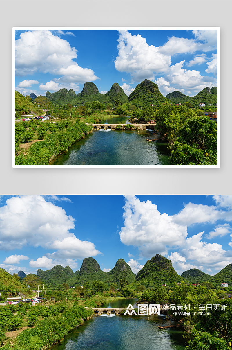桂林山水旅游景点风景画素材