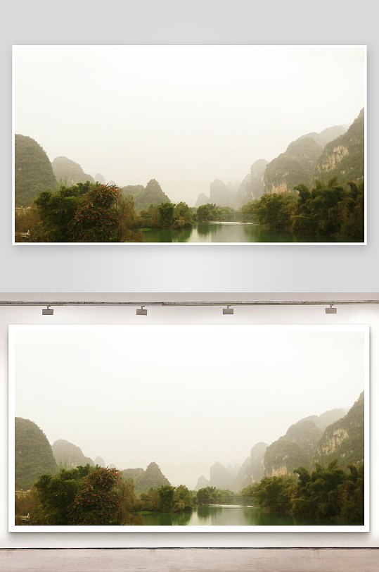 桂林山水风景画图片素材
