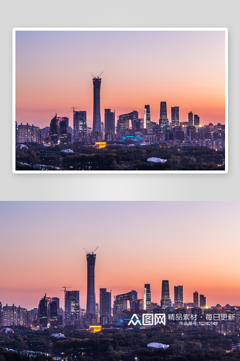 北京高楼建筑风景画素材