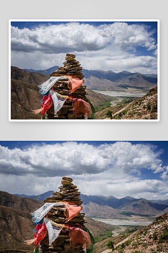 西藏高原上的尼玛堆