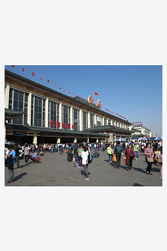 西安火车站风景画图片